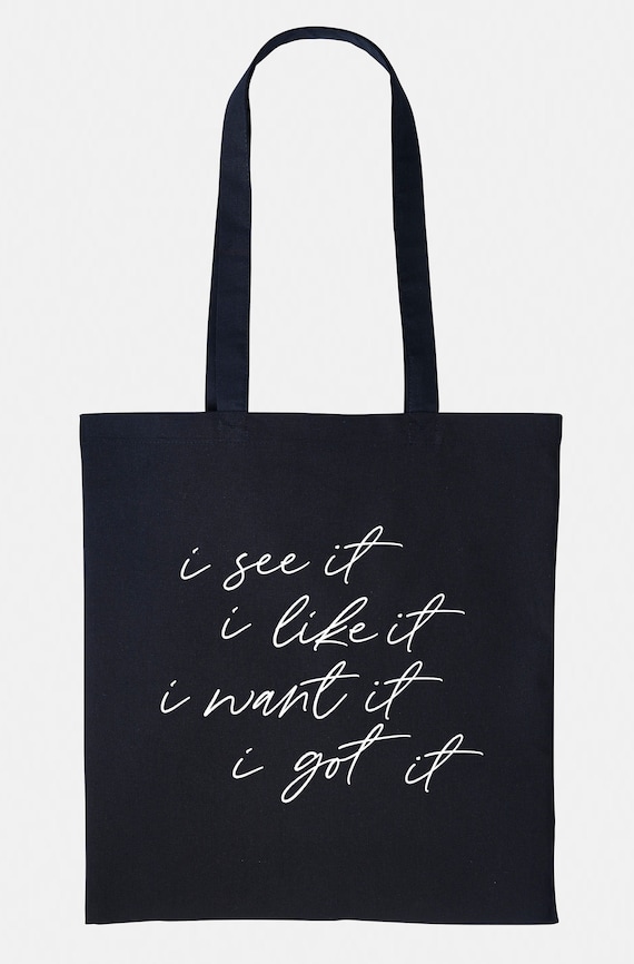 Shopping Tote Bag: Funny Quote Design - 100% Cotton
