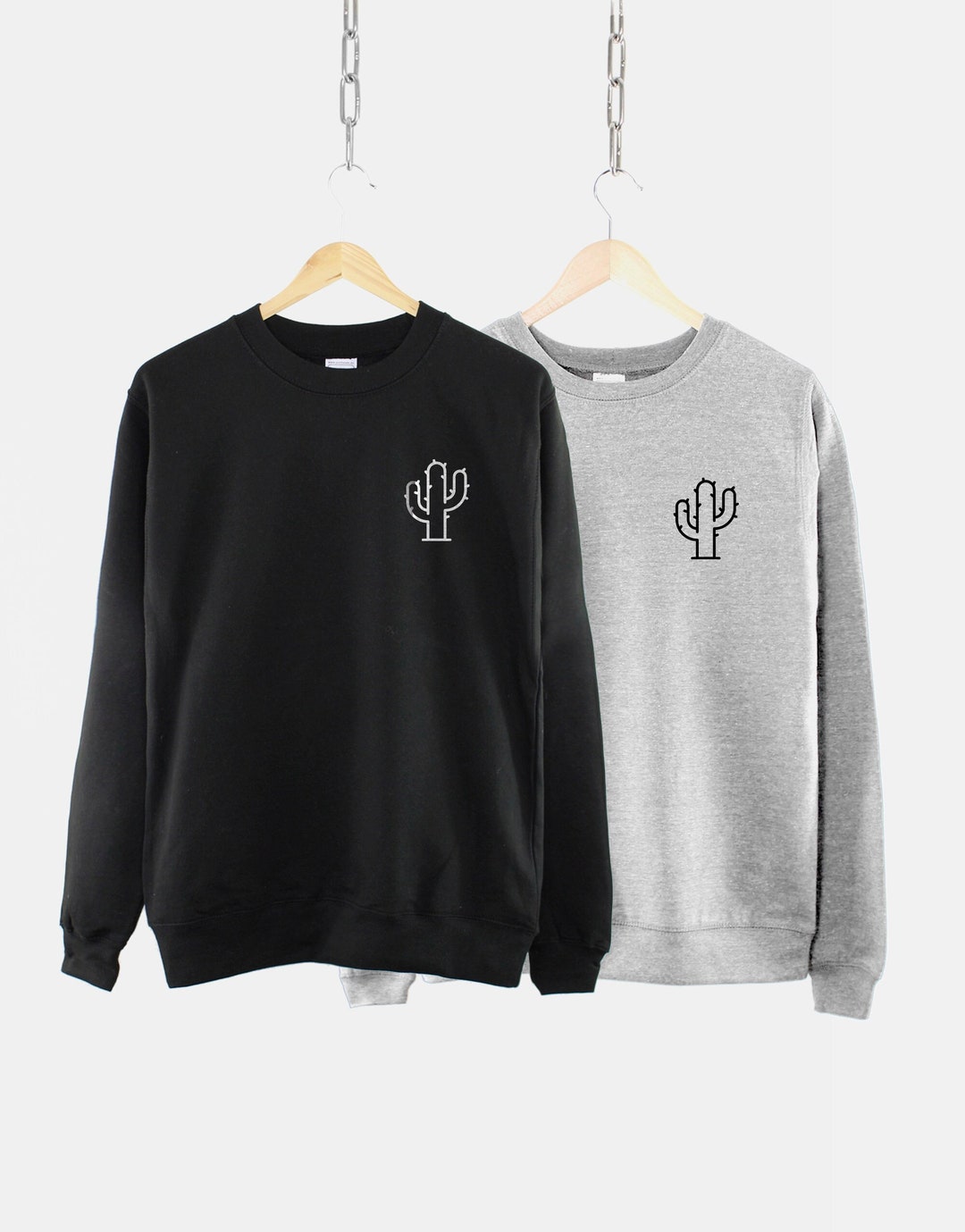 Cactus Sweatshirt - Cactus Pocket Print Sweatshirt - Cacti Sweater ...