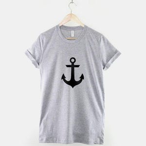 Mermaid T-Shirt - Nautical Anchor Pattern Turquoise Design - Soft Cotton, Long-Lasting Print, Unisex Wear image 2