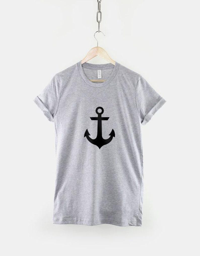 Mermaid T-Shirt - Nautical Anchor Pattern Turquoise Design - Soft Cotton, Long-Lasting Print, Unisex Wear image 2