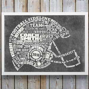 PERSONALIZED FOOTBALL Coach Gift - Football Helmet Artwork - Football End Of Season Gift - Football Mom last minute christmas gifts