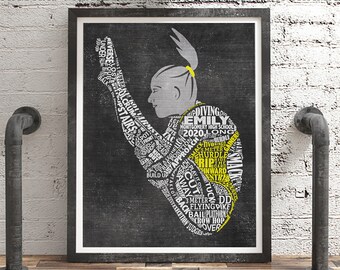 SPRINGBOARD DIVING Gift - Diving Team Gift - Personalized Diving Coach Gift - Diver Gifts- Diving Mom - Diver Senior Gift Diver Award