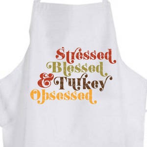 Thanksgiving SVG Turkey SVG Wine Glass Decal Thanksgiving Wine SVG Stressed Blessed Turkey Obsessed Svg Apron Svg Silhouette image 2