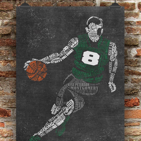 BASKETBALL Coach Gift - PERSONALIZED Basketball Gift - Basketball Wall Decor - Basketball Mom Basketball - Basketball Team Gift Senior Gift