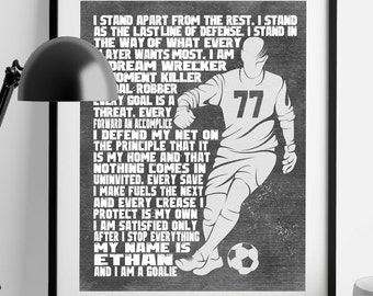 SOCCER GOALIE Gifts - PERSONALIZED Soccer Gifts - Soccer Goalie Artwork - Soccer Goalie Wall Art - Girls Soccer Goalie - Soccer Coach Gift