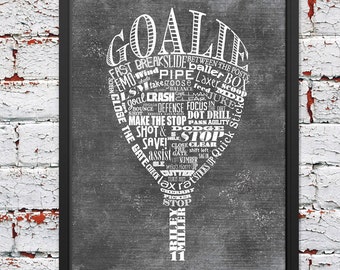 LACROSSE Goalie Gifts PERSONALIZED Lacrosse Wall Art Printed or Printable Lacrosse Wall Decor Lacrosse Mom last minute christmas gifts