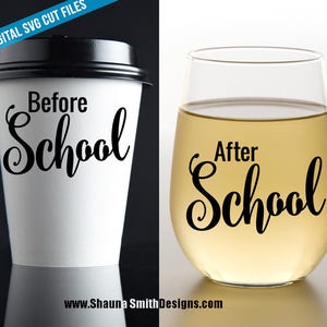 Funny Teacher Appreciation Coffee Mug & Wine Tumbler - Before School, After School, 2-Pack Koyal Wholesale