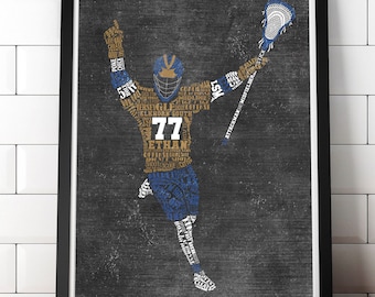 LACROSSE Gift - PERSONALIZED Lacrosse Coach Gift - Lacrosse Artwork - Lacrosse Wall Art - Lacrosse Senior Gift - End Of Season Gift