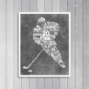 Personalized Hockey Gift Hockey Coach Gift Hockey Wall Art Hockey Decor Hockey Mom Hockey Senior Gift Last Minute Gift Print at Home Male Hockey Player