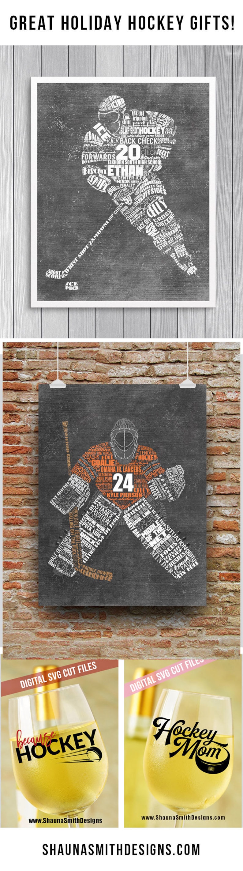 Personalized Hockey Gift Hockey Coach Gift Hockey Wall Art Hockey Decor Hockey Mom Hockey Senior Gift Last Minute Gift Print at Home image 2