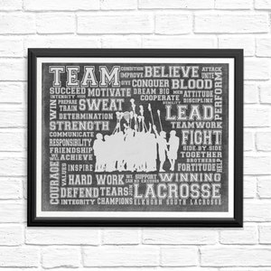 Personalized Team LACROSSE Word Art - Add your team name! Girls Lacrosse,  Boys Lacrosse- Perfect gift for your Lacrosse Player or Coach!