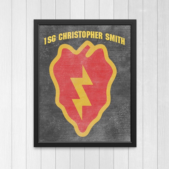 Military Retirement Gift - 25th Infantry Division Artwork - US Army Retirement Gift - Army Gifts - Army Wife - Army Mom - US Army Artwork