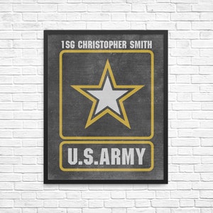 Military Retirement Gift - Army Ruhestand Geschenk - PERSONALISIERT US Army Kunstwerk - US Army Geschenk - Soldat Geschenk - Army Wall Decor - Us Army Art
