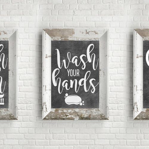 PRINTABLE Bathroom Wall Decor Bathroom Signs Chalkboard - Etsy
