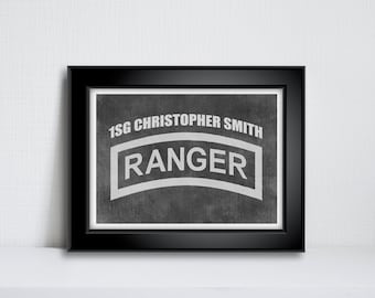 US Army RANGER Chalkboard Artwork - Opere d'arte personalizzate per mostrare al tuo soldato quanto sei orgoglioso! Rangers, Army Ranger, Ranger Tab