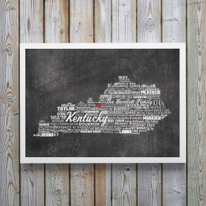 Personalized Family Name Sign - KENTUCKY Gift - Kentucky State Sign - Kentucky Artwork - Kentucky Wall Decor -Kentucky Artwork Kentucky Sign