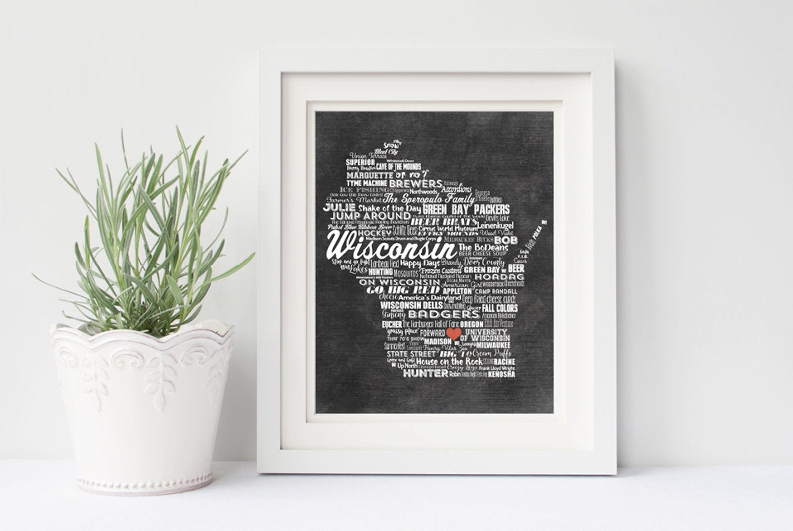 PERSONALIZED Wisconsin Wall Decor - Family Name Sign - Wisconsin State ...