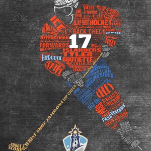 Personalized Hockey Gift Hockey Coach Gift Hockey Wall Art Hockey Decor Hockey Mom Hockey Senior Gift Last Minute Gift Print at Home image 4