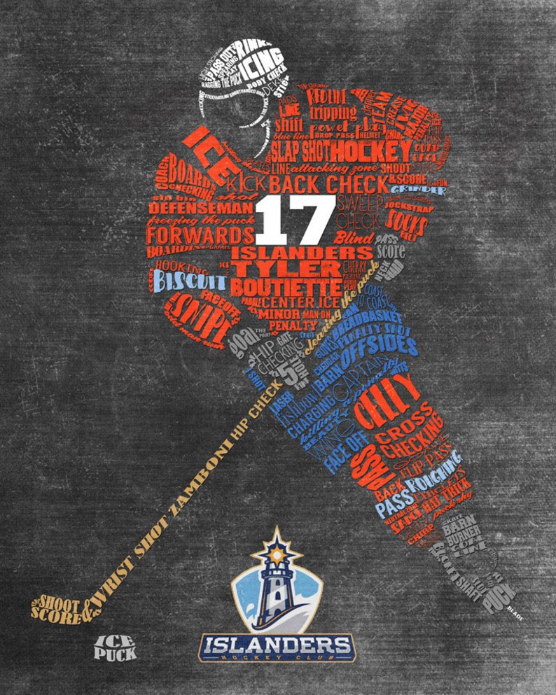 Personalized Hockey Gift Hockey Coach Gift Hockey Wall Art Hockey Decor Hockey Mom Hockey Senior Gift Last Minute Gift Print at Home image 4