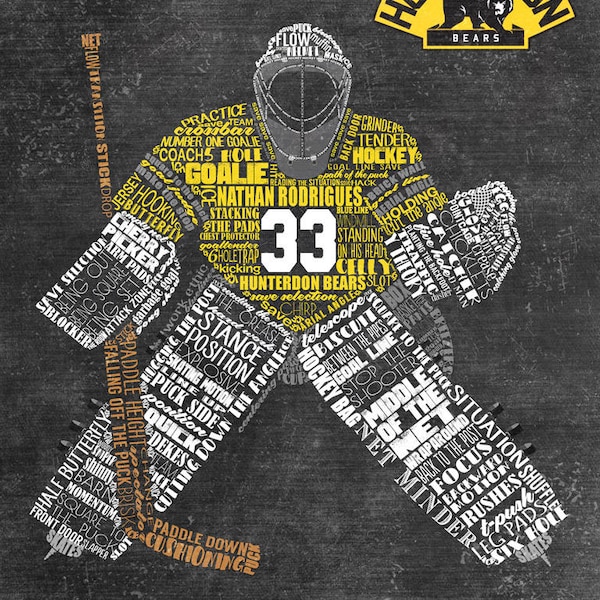 HOCKEY GOALIE Gift - Hockey Mom Gift - Personalized Hockey Coach Gift - Hockey Gifts- Hockey Wall Decor - Hockey Senior Gift - Hockey Award