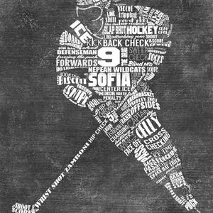 Personalized Hockey Gift Hockey Coach Gift Hockey Wall Art Hockey Decor Hockey Mom Hockey Senior Gift Last Minute Gift Print at Home Female Hockey Player