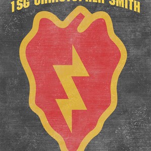 Military Retirement Gift - 25th Infantry Division Artwork - US Army Retirement Gift - Army Gifts - Army Wife - Army Mom - US Army Artwork image 3