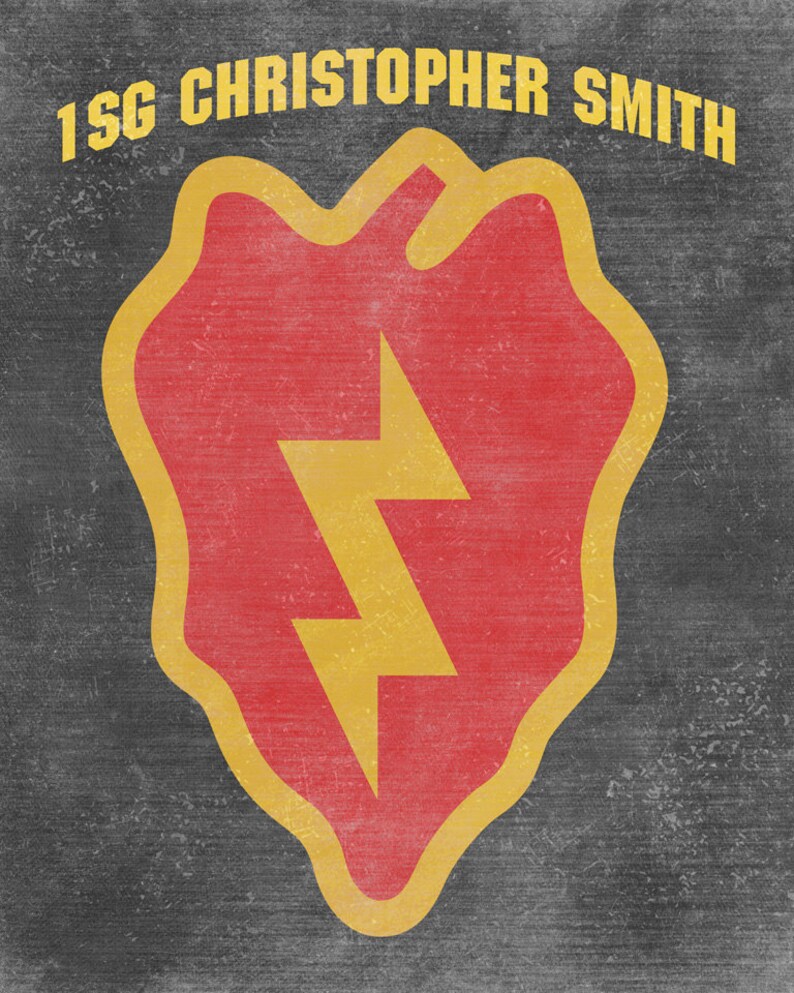 Military Retirement Gift - 25th Infantry Division Artwork - US Army Retirement Gift - Army Gifts - Army Wife - Army Mom - US Army Artwork image 3