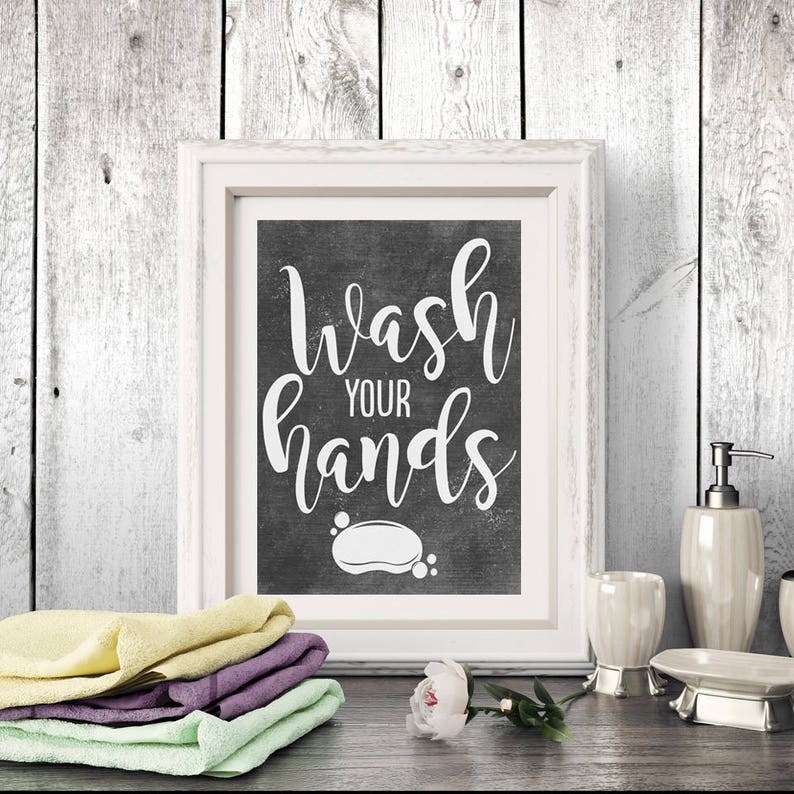 PRINTABLE Bathroom Wall Decor Bathroom Signs Chalkboard Etsy