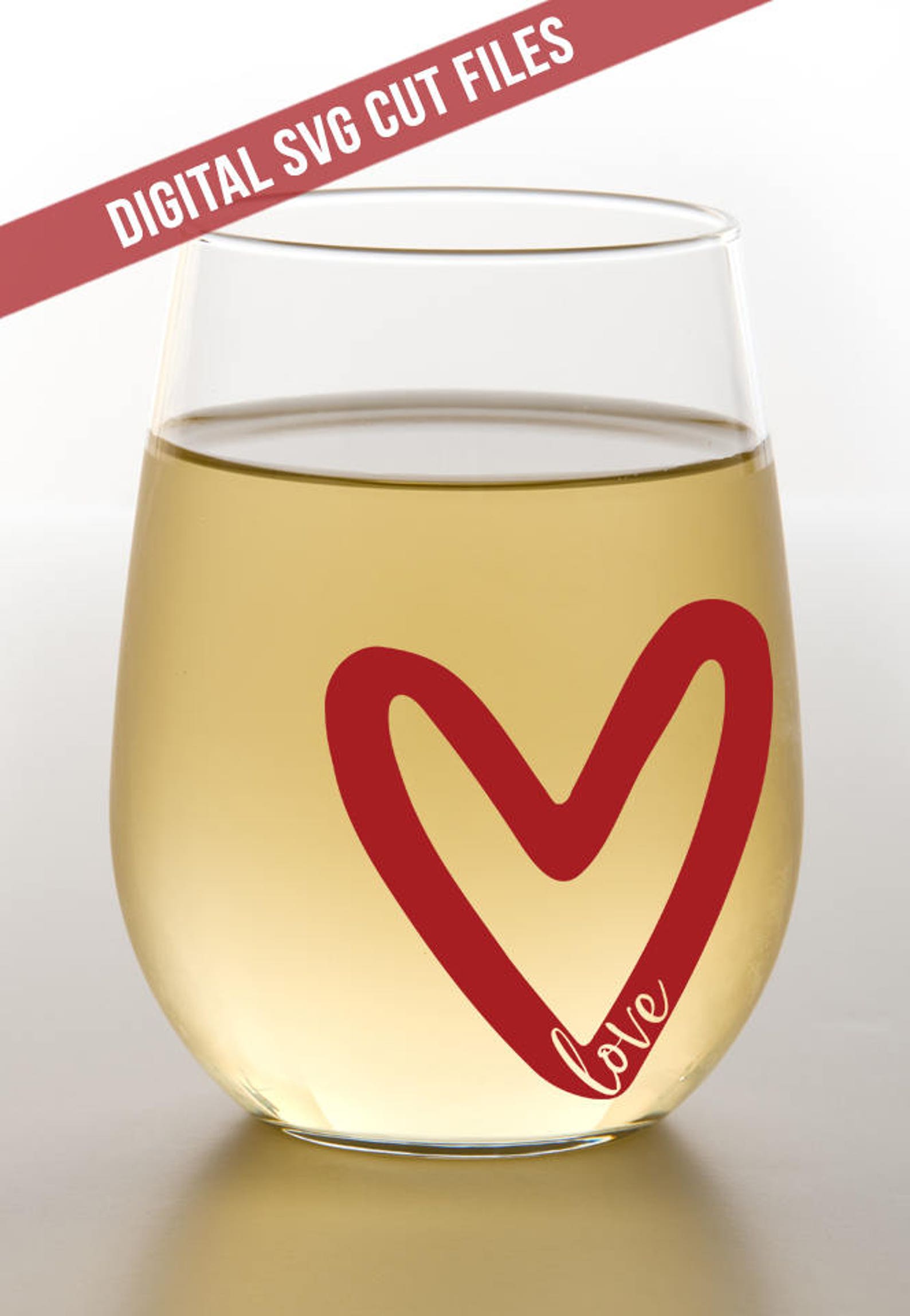 Wine Glass Decal Wine is My Valentine SVG Valentines Day Etsy