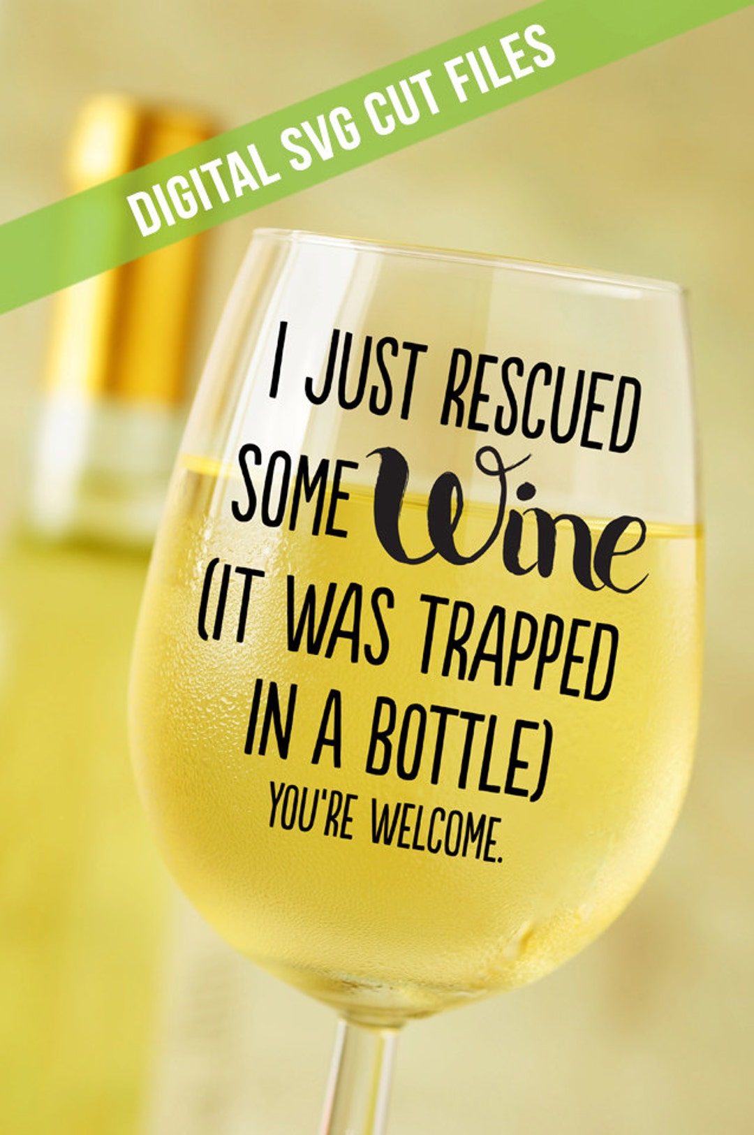 Wine SVG Wine Glass Decal SVG Files for Silhouette Svg Files for Cricut