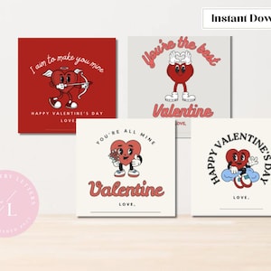 Hartkrabbels Valentijnsdag| Leuke kaarten| Valentijnsdag| Valentijn voor jongens| Tienervalentijn| Retro Valentijnsdag| Creatief| Direct downloaden|