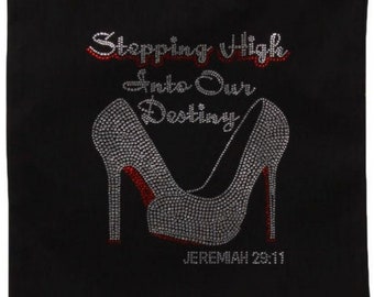 Stepping High Into Our Destiny with shoes Rhinestone Tote Bag