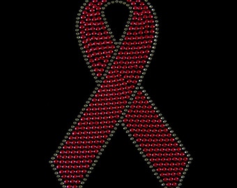 Pink Ribbon-Breast Cancer Awareness Rhinestone Iron on Hotfix Application