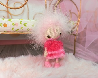 Poupée en crochet, bébé crochet, 9 cm, "Babyly", art et collection, décoration, jouet unique