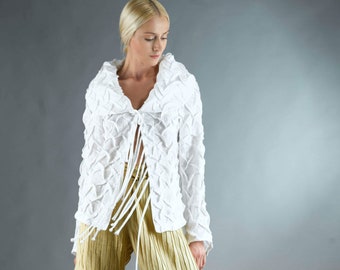 Womens White Jacket / White Blazer for Women /  Blazer for Women / Jackets for Women / Womens Dressy Jacket / Linen Jacket / Custom Jacket