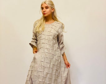 Wedding Linen Dress - Long Boho Wedding Dress - Bohemian Dress for Timeless Beauty and Bridesmaid Grace - Rustic Wedding Attire
