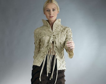 Ivory Women's Jacket - Linen Blazer for Women - Custom Women's Jacket - Elegant Ivory Outerwear - Linen Jacket - Ivory Fashion Blazer