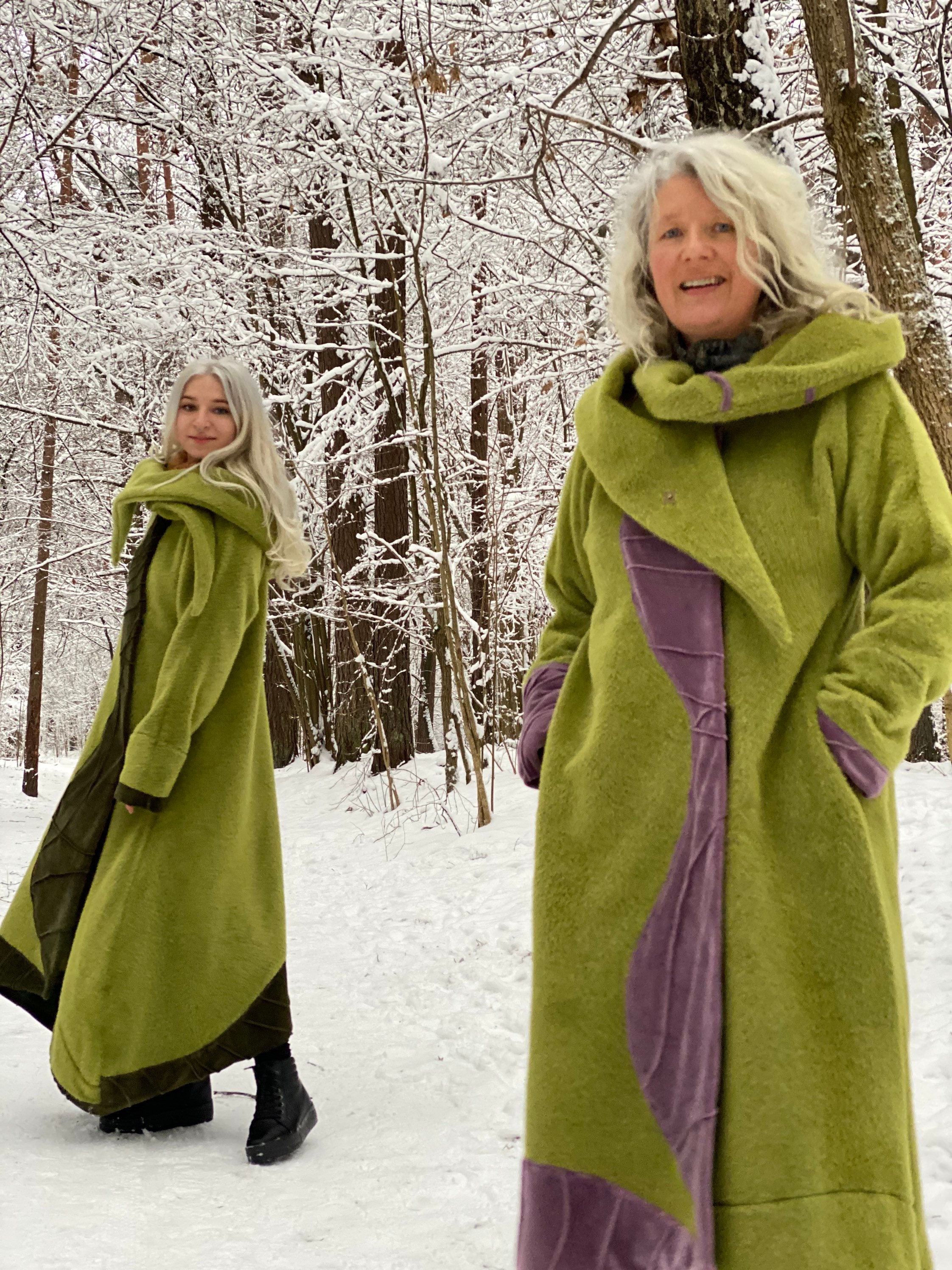 New Long Light Cozy Alpaca Mohair Wool Coat for Special Women by