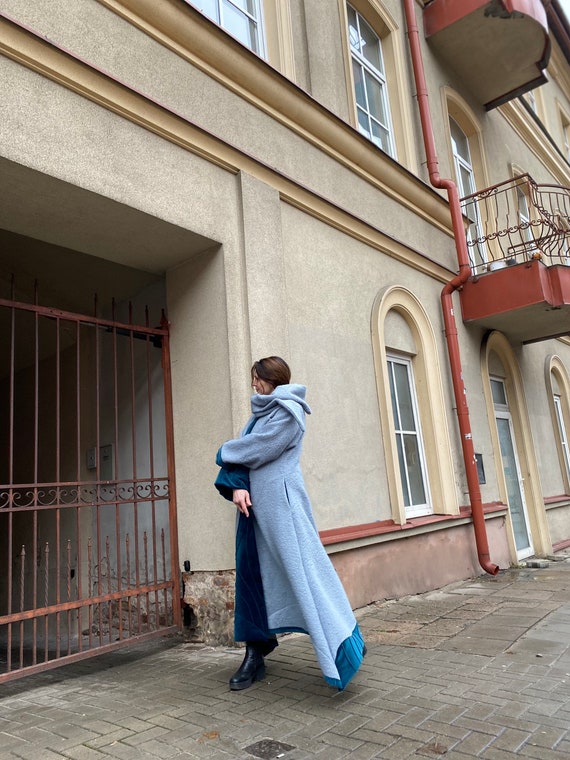 Full-Length Women's Wool Coat - Bohemian Long Coat - Women's Long Coat - Plus Size Wool Outerwear - Stylish Boho Jacket