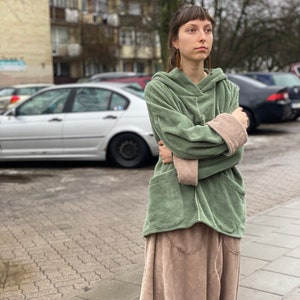 Stylischer Sportlicher Pullover mit Kapuze Gemütlicher Relax -Herbst Frühling Sommer - Winter Garderobe - Warmer Pullover - Lässiges Top