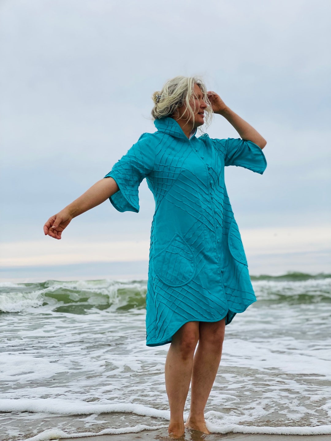 Vestido cárdigan Chaqueta larga para mujer Estilo cárdigan
