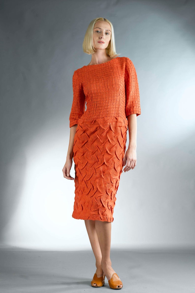 Orange Linen Dress / Linen Dress / Dresses for Women / Knee Etsy UK