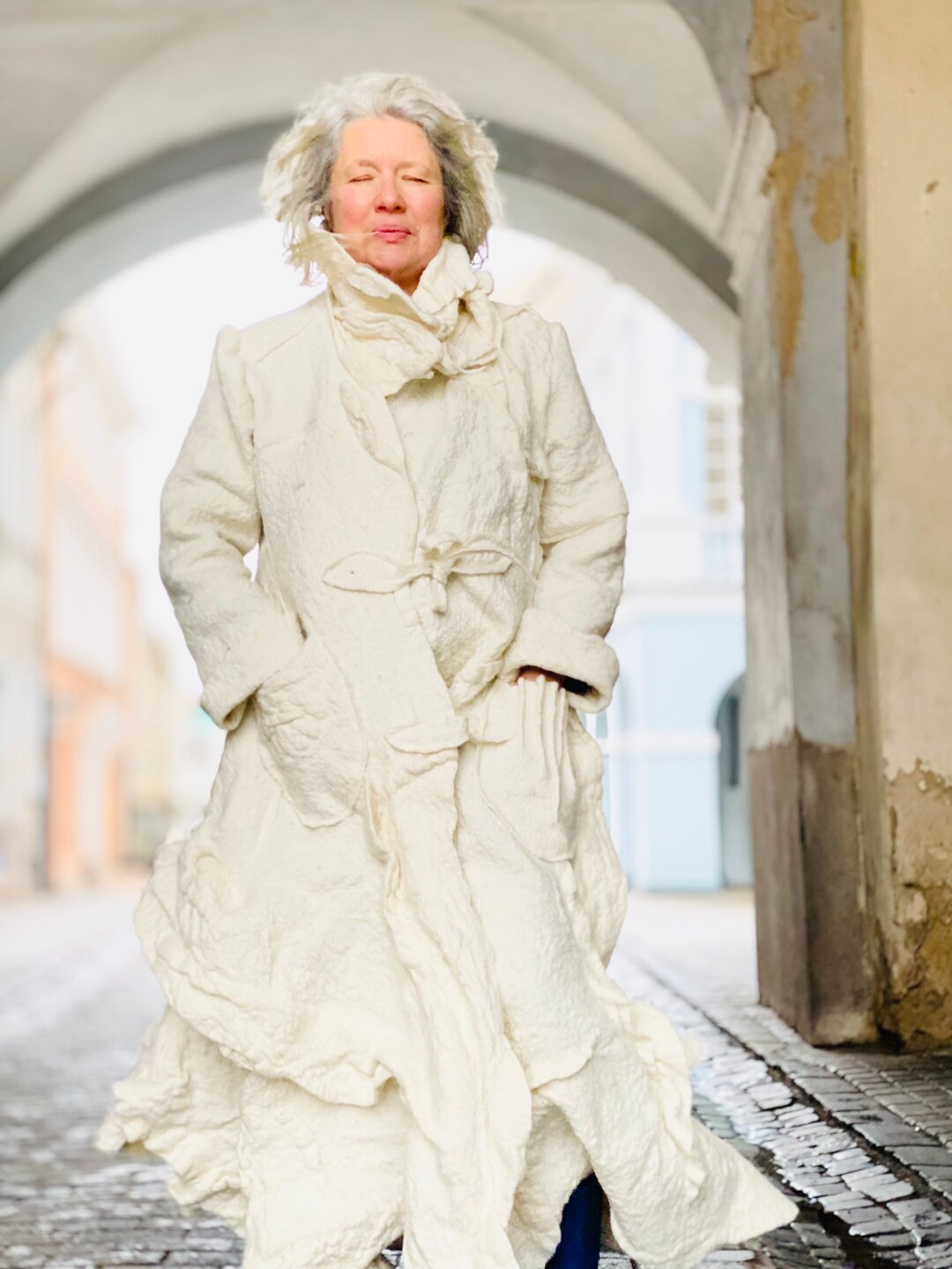 Reversible wool robe Coat