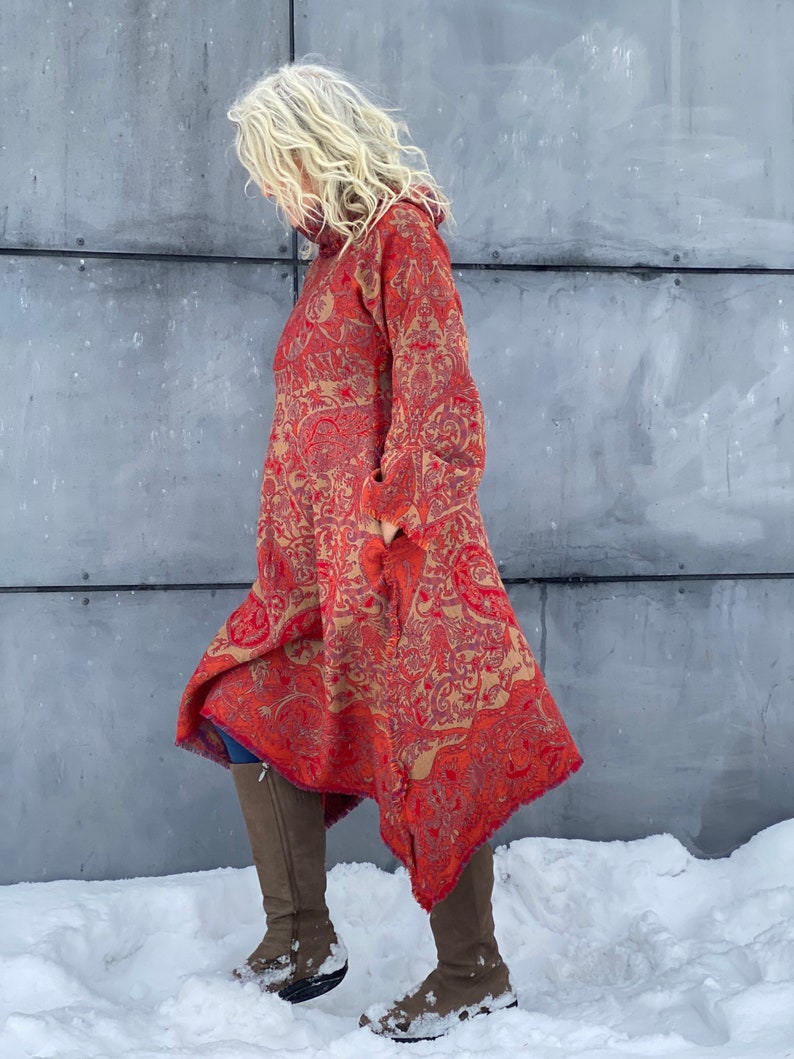 Dress your Soul Oriental Bellow Knee Long Sleeves Dress Tunic by Aiste Anaite ~ Unique Reversible Tunic ~ Oversized Different Colors Kleid