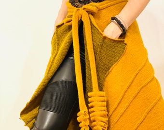 Accessories Ready to Ship New Yellow Cape and Butt Warm Gift to Women ~ Wool  Comfy Convertible layer Multi Use Wrap Skirt Different Colors