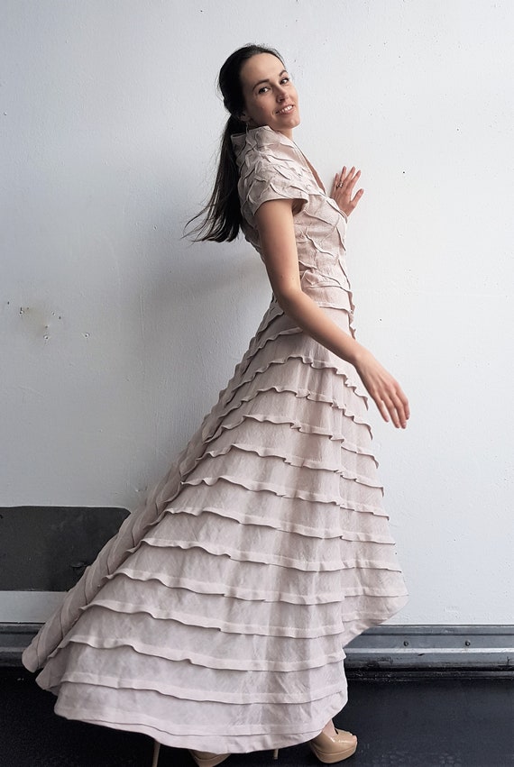 white christmas dresses Dylan & Davids Off White Evening Dress - Size 12