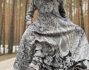 Aiste Anaite Sacral Geometry Long Unique Soul Fairy Wool Dress ~ Reversible  Dress in Different Colors ~ Oversize Dress Boho Women