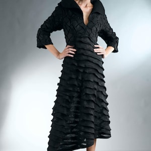Schwarzes Kleid Fur Frauen Leinen Kleid Elegante Schwarze Etsy