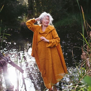 Aiste Anaite Sculpture Handmade on the Linen Fabric Reversible Greek Dress ~ Oversized Women any Colors Toga Dress more Home than Dress