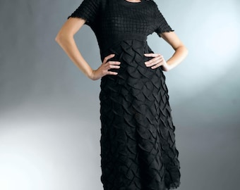 chinese dress ladies Black Linen Rhapsody Dress
